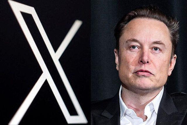 Elon Musk beside the X logo